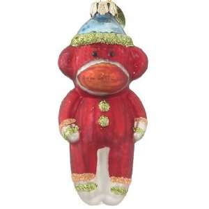  Personalized Sock Monkey   Red Christmas Ornament