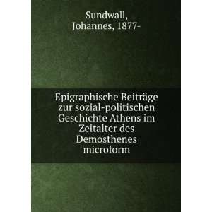   Zeitalter des Demosthenes microform Johannes, 1877  Sundwall Books