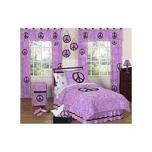  Purple Groovy Peace Sign Tie Dye Childrens Bedding 4pc 
