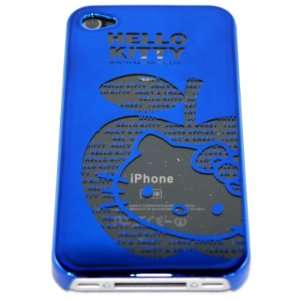  HELLO KITTY iPHONE 4 4G CHROME CASE BLUE +BONUS MIRROR 