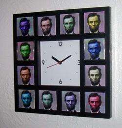 Abraham Abe Lincoln multi color pop art Wall Desk Clock  