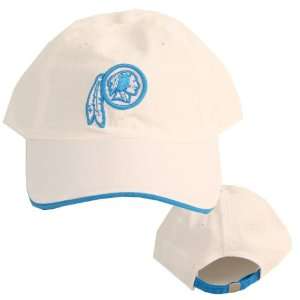 Washington Redskins Womens White / Blue Trim Adjustable Baseball Hat