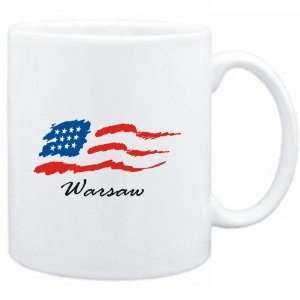  Mug White  Warsaw   US Flag  Usa Cities Sports 