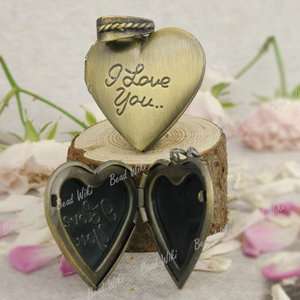 Antique Brass Heart Love Pendant Photo Locket MB488 4  