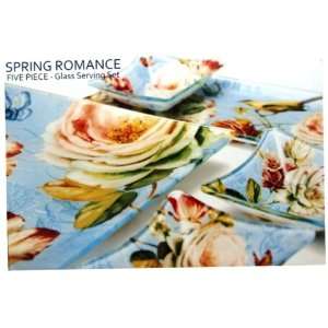 Spring Romance 5PC   Glass Serving Set 