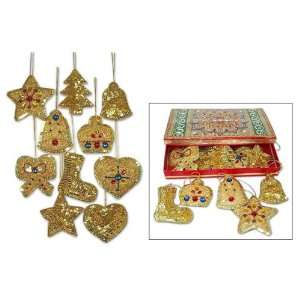  Sequin ornaments, Christmas Joy (set of 10)