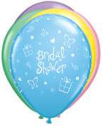 BRIDAL SHOWER Pattern Pastel Colors (6) Wedding Party Helium Latex 