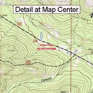 USGS Topographic Quadrangle Map   Teton Pass, Wyoming (Folded 
