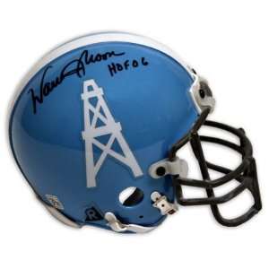 Warren Moon Houston Oilers Autographed Mini Helmet with HOF 