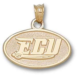  East Carolina University New ECU Oval Pendant (Gold 