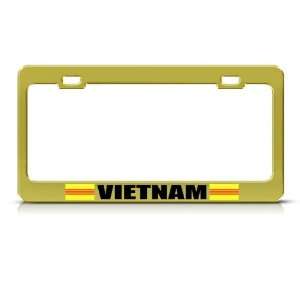  Vietnam Vietnamese Flag Gold Country Metal license plate 