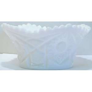  GL212   Imperial geometric pattern milk glass bowl