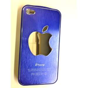  Luxury Aluminum Brushed Hard Case for Apple Iphone 4 Blue 