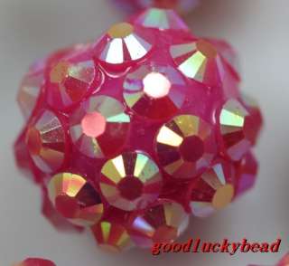 50pcs plum (colour) Acrylic Resin Rhinestones Spacer Beads 14mm  