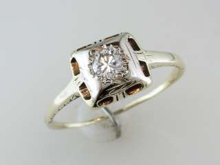   Antique 1/5ct G VS2 Diamond 14K Gold Art Deco Engagement Wedding Ring
