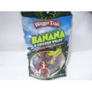  Waggin Train Banana & Chicken Wrap Dog Treat   3.5oz 