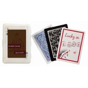  Favors Brown Bar Bat Mitzvah Design Personalized Playing Card Favors 