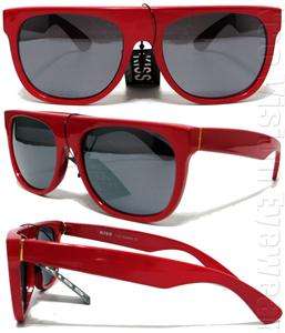 Flat Top RED Wayfarer Sunglasses Smoke Lens KISS K279  