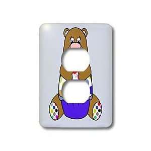 Mydeas Animals   Blue And Brown Polkadot Bear   Light Switch Covers 