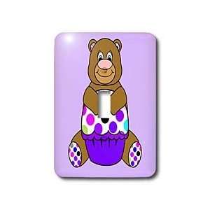 Mydeas Animals   Brown And Purple Polkadot Bear   Light Switch Covers 