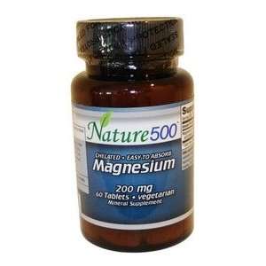  Nature500 Magnesium 200 mg 60 Tablets Vegetarian Mineral 