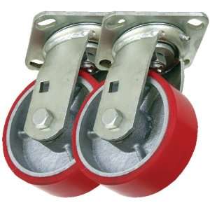   Polyurethane Caster Wheel on Steel Center, Swivel Caster, SET OF 2