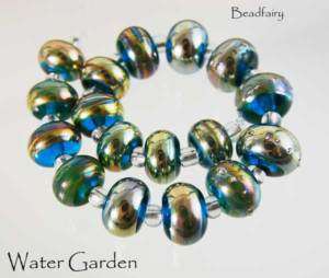 BF * Water Garden * Handmade Lampwork 17 Bead Set SRA  