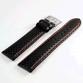 Di Modell Carbon Black with Red Stitch Watch Strap (F2)  
