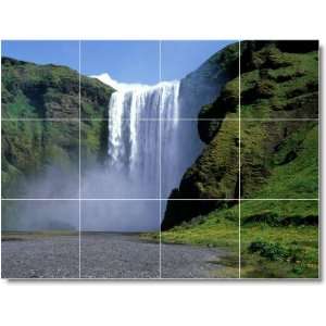  Waterfalls Picture Mural Tile W096  24x32 using (12) 8x8 