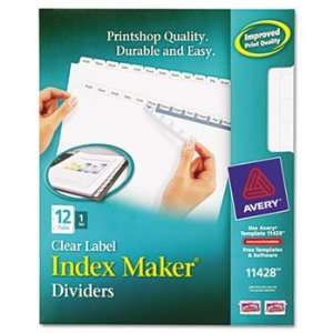  Avery Index Maker Clear Label Dividers, 12 Tab, Letter 