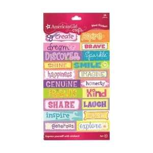  American Girl Word Stickers; 6 Items/Order Arts, Crafts 