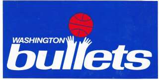 NBA Washington Bullets 7 1/2 Bumper Sticker  