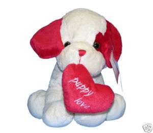 VALENTINES DAY GIFT Cute Puppy Love Heart 15.5 Plush Stuffed 