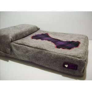  Purple Flannel Bone Dog Bed Size Small 