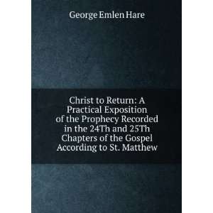   of the Gospel According to St. Matthew George Emlen Hare Books