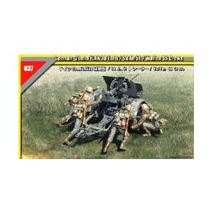  20mm Flak 38 Gun Early/SdAh51 w/4 Waffen SS Crew 1 35 