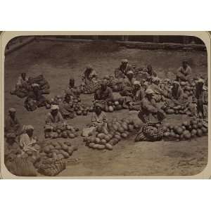 Turkic people,fruit vendors,melons,commerce,c1865