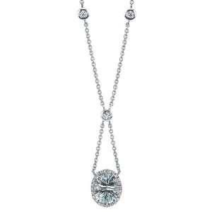  Cross Diamond Edge Blue Topaz Necklace Jewelry