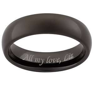  Mens Engraved Black Tungsten Band, Size 10 Jewelry