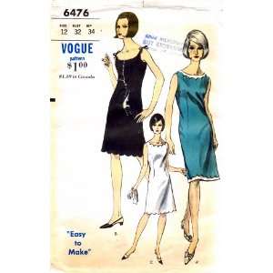  Vogue 6476 Vintage Sewing Pattern Scalloped Dress Size 12 