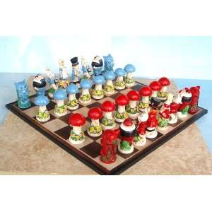   Alice In Wonderland Chess Set (Full Color Hand Painted) Toys & Games