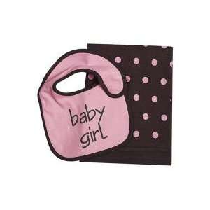  Chocolate Baby Bib & Burp   Pink Baby