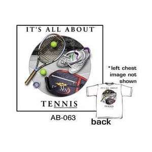  Its All About Tennis T Shirt (White)   AB 063 Sports 