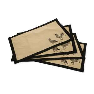    Pack of 4 Country Rustic Pastoral Rooster Placemats