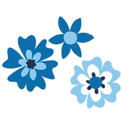 WALLIES BLUE POSY POSIES FLOWERS 25 Wallpaper Cutouts  