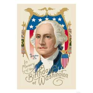  In Memory of the Birthday of Washington Giclee Poster 