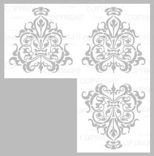 WALL DAMASK PRODUCTION STENCIL 24 x 24 FAUX MURAL  