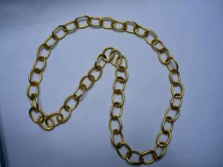 STUNNING CHUNKY CHAIN LINK GOLD TONE S NECKLACE IN BOX 30 
