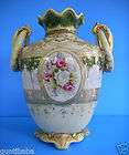 ANTIQUE GORGEOUS OLD NIPPON VASE WITH RUFFLED EDGE, LOT