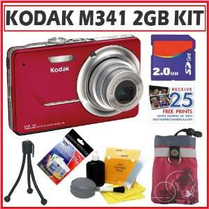  Kodak Easyshare M341 12.2MP Digital Camera in Red + 2GB 